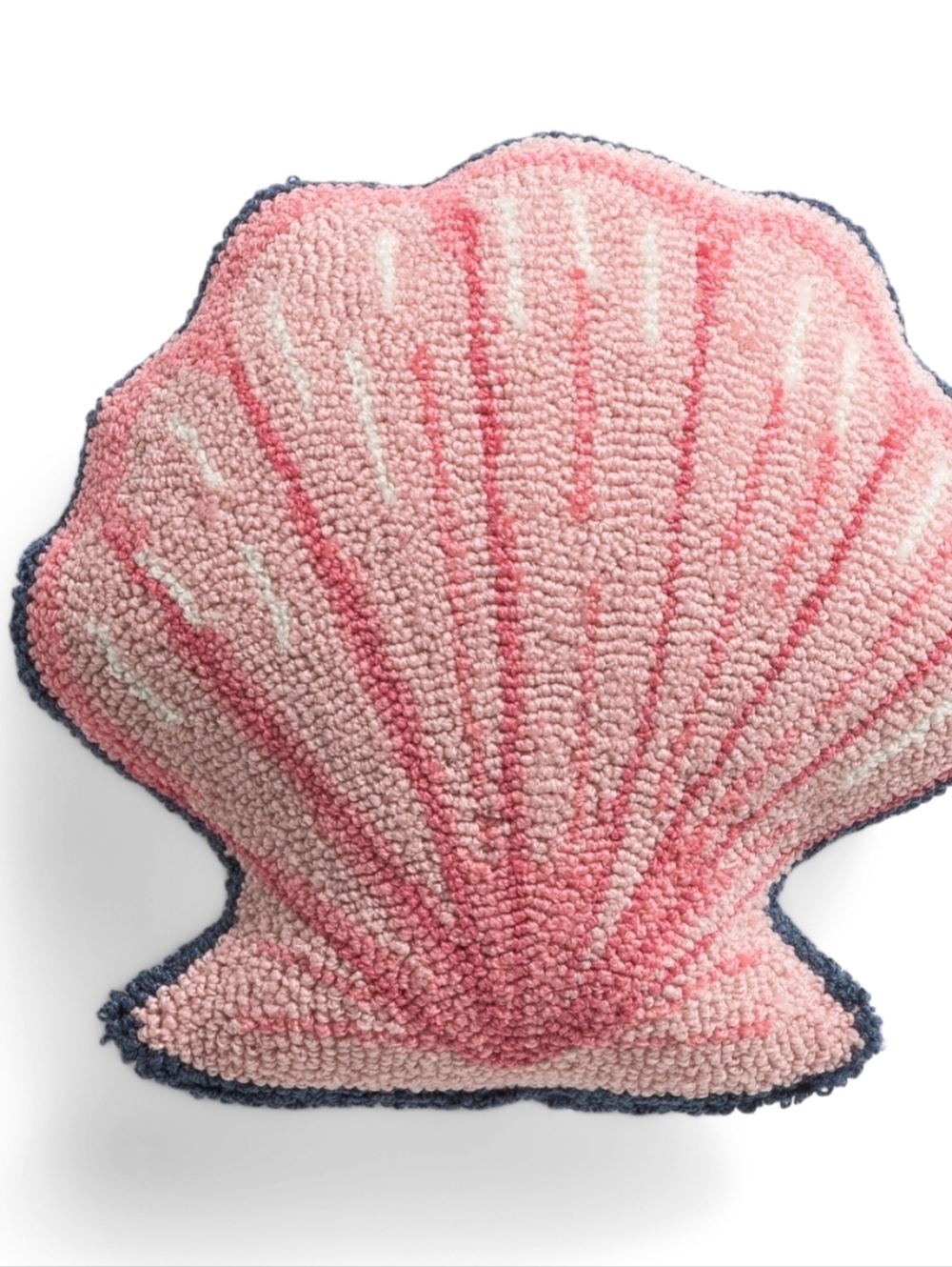 💕▪️Peking Handicraft ▪️Pink Sea  Shell Shaped Accent Hooked Pillow